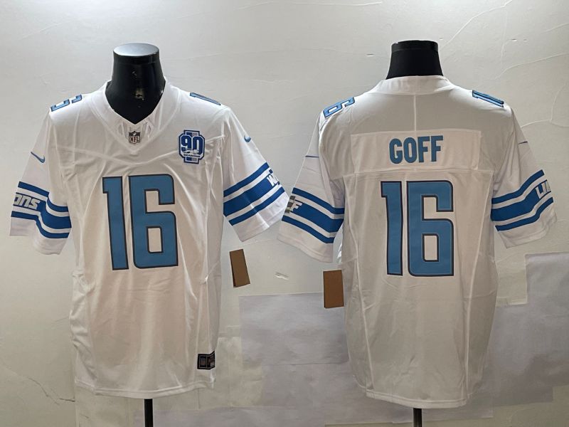 Men Detroit Lions #16 Goff White three generations 2024 Nike Limited NFL Jersey style 3->detroit lions->NFL Jersey